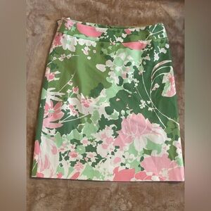 Talbots Green and Pink Floral Tote
